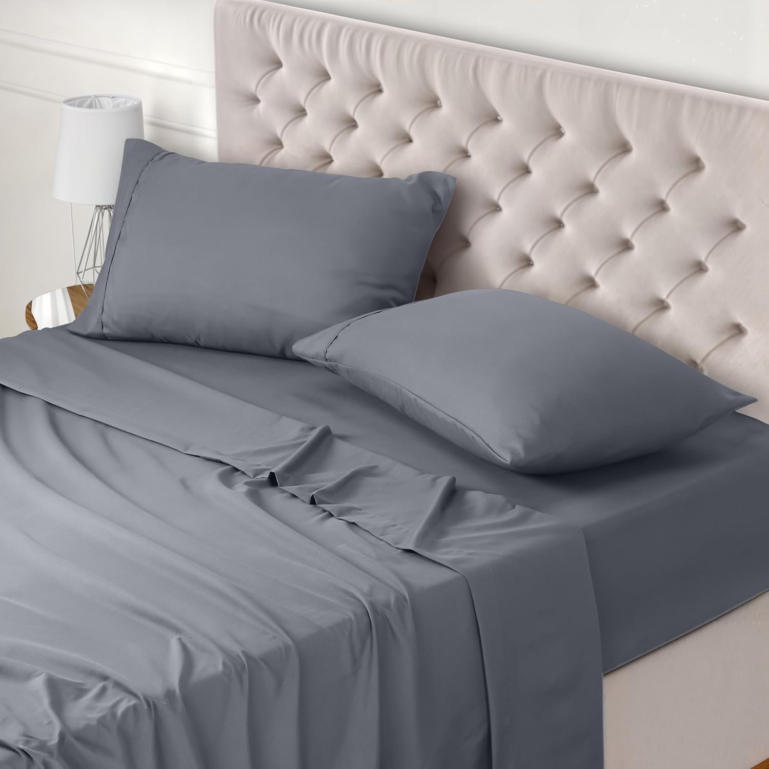 set lenzuola matrimoniali grigie Utopia Bedding
